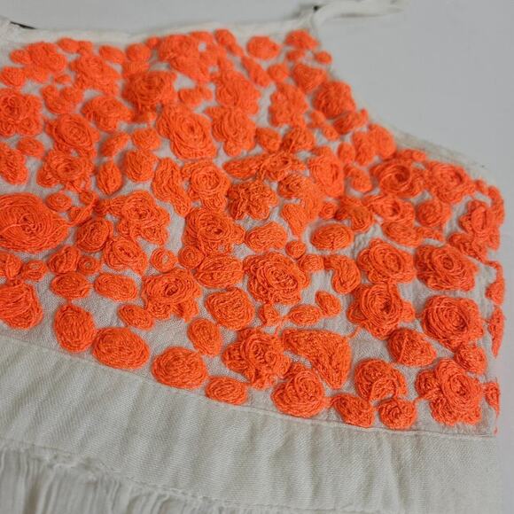 Free People India Gauze Cloud Watching Dress Pockets Embroidered Flowers - Picture 6 of 11